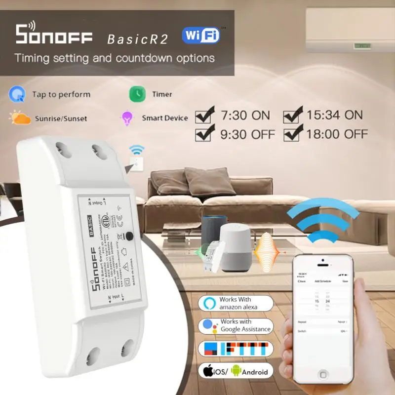 Смарт-выключатель SONOFF с поддержкой Wi-Fi и управлением через приложение