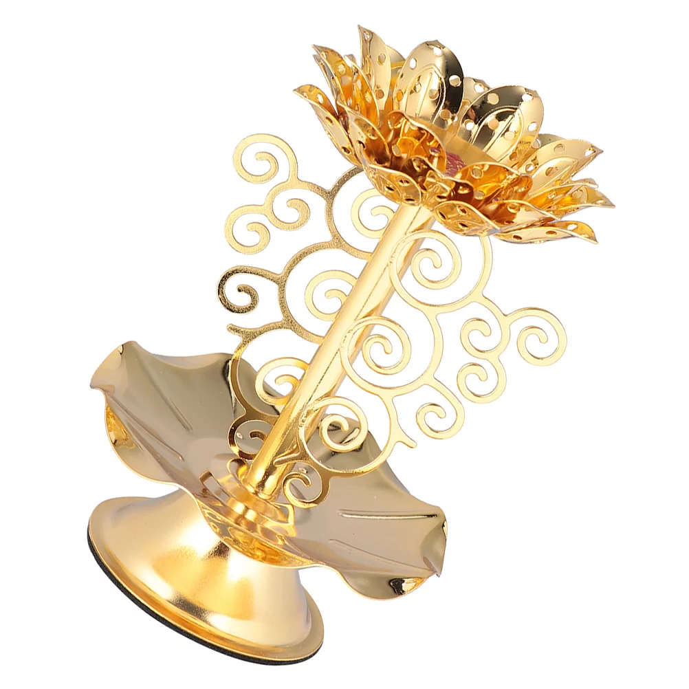 

Stand Holder Candlestick Tealight Holders Lotus Lamp Decorative Votive Butter Pillar Deskwedding Alloy Brass Oil Desktop Rustic