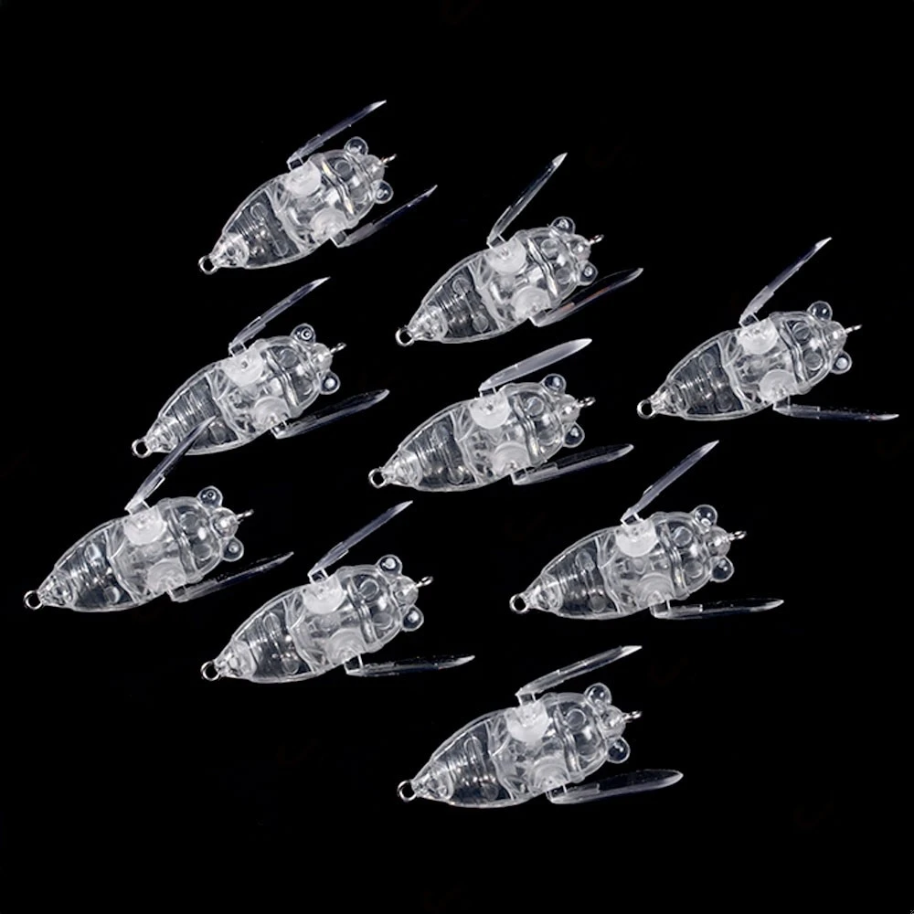 

10PCS/lot Pesca Bionic Insect Blank Unpainted Fishing Lures 4CM-5.1G Simulation Cicada Wing Topwater Unpainted Lure Body