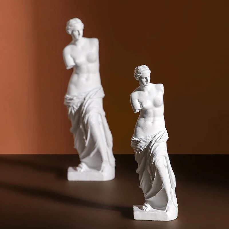 Скульптура Венеры Милосской из смолы с разбитой рукой, персонаж для декорирования дома, фигурина греческой богини искусства для украшения гостиной, кабинета.