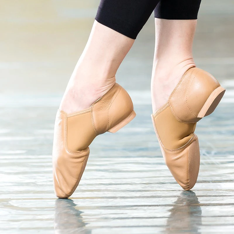 

Natural Leather Stretch Slip On Jazz Dance Shoes For Women Men Soft Exercise Shoes Ballet Shoes Dancing Sneaker Sport Shoes 44