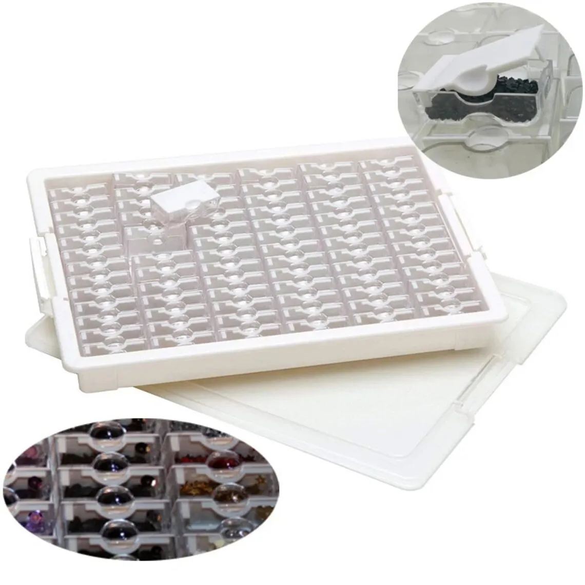 

Bead Storage Solutions Tiny Container Organizer With 78 Tiny Containers Tray And Lid For Beads Diamond Painting Accessories
