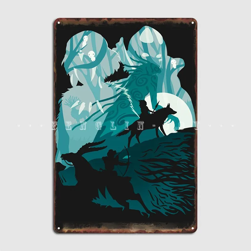 

Принцесса Mononoke ghiвеликолепный плакат, металлические фотоплакаты для гаража, для клувечерние, для создания оловянного знака, плакат