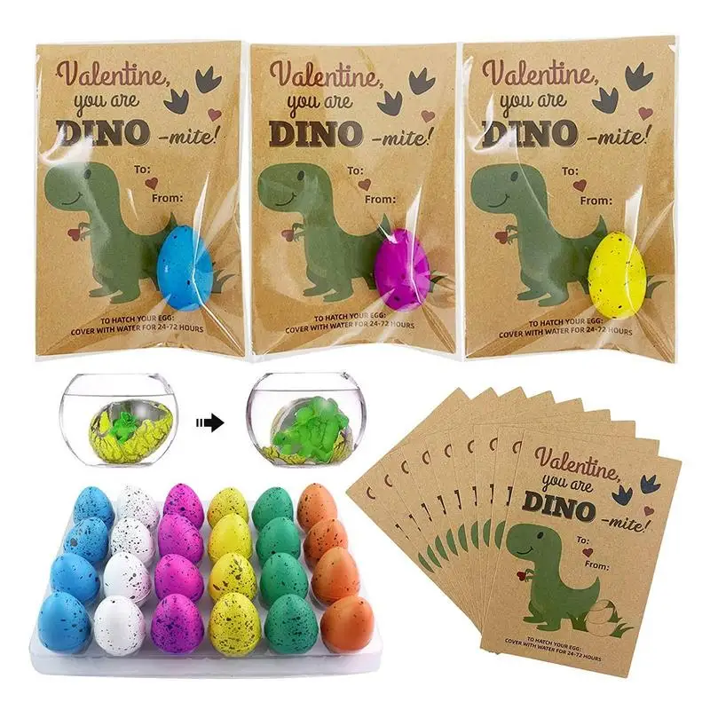 

24Pcs Novelty Toys Water Growing Dinosaur Hatching In Easter Eggs Children Birthday Gifts Kids Funny Xmas Party Decoration