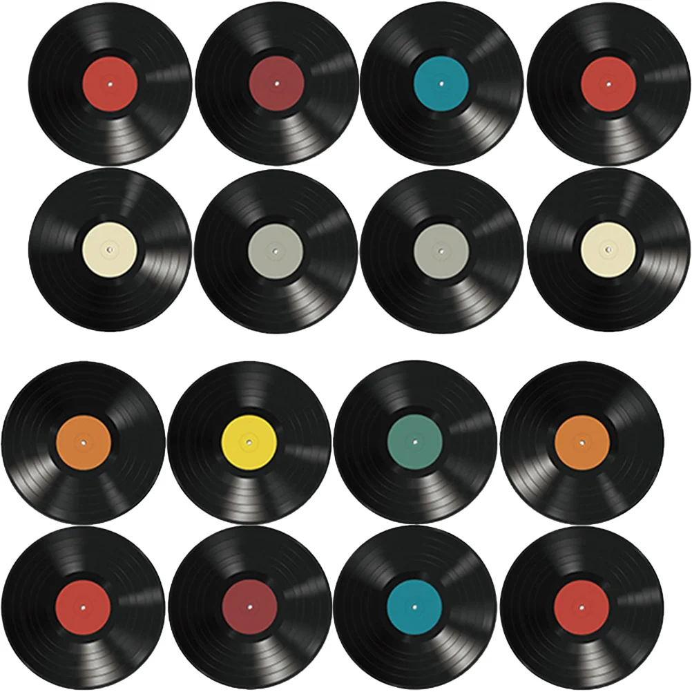 16 Pcs Decorative Vinyl Records Retro Home Decor Aesthetic Records Signs Music Room Vinyl Record Album Cover Posters Prom Sign