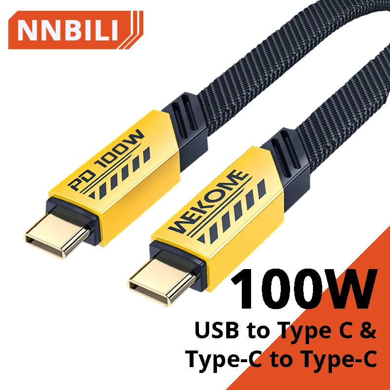 

Кабель для передачи данных и быстрой зарядки, с USB C на C 6A, 100 Вт