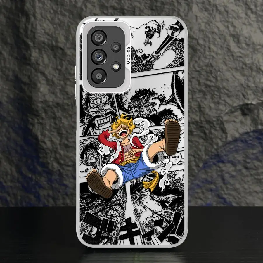 Чехол для телефона L-Luffys Gear 5 японское аниме Samsung Galaxy A15 A25 A51 A52 A53 A52s A54 A55 A71 A72 A73 4G 5G