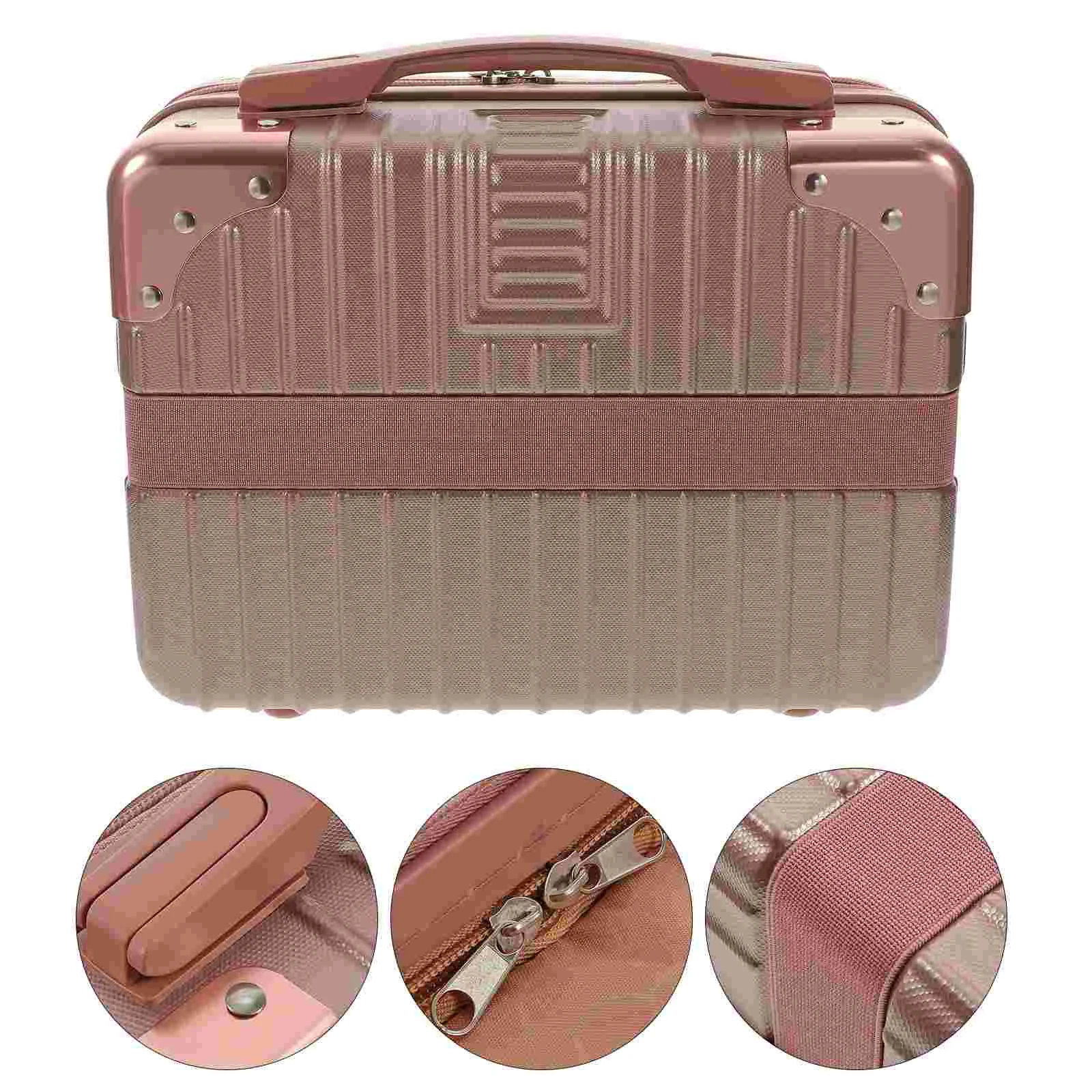 

Cosmetics Travel Makeup Bags Handheld Storage Case Toiletries Suitcase Abs Miss