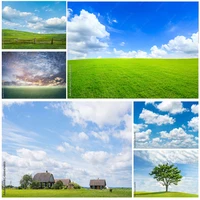 natural landscape photography props green grass and blue sky with white clouds photo background studio props 211223 kkll 03