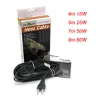 220 В водонепроницаемый силиконовый резиновый тепловой кабель для обогрева рептилий с подогревом под жидкость комнату домашних животных 15 Вт 25 Вт 50 Вт 80 Вт Многофункциональный нагревательный кабель