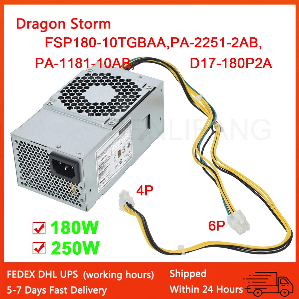 For Acer Veriton E450 D650 D850 X4660G 6Pin 180W PSU PA-1181-10AC PA-1181-10AB FSP250-20TGPAA PA-2251-2AB FSP180-10TGBAA