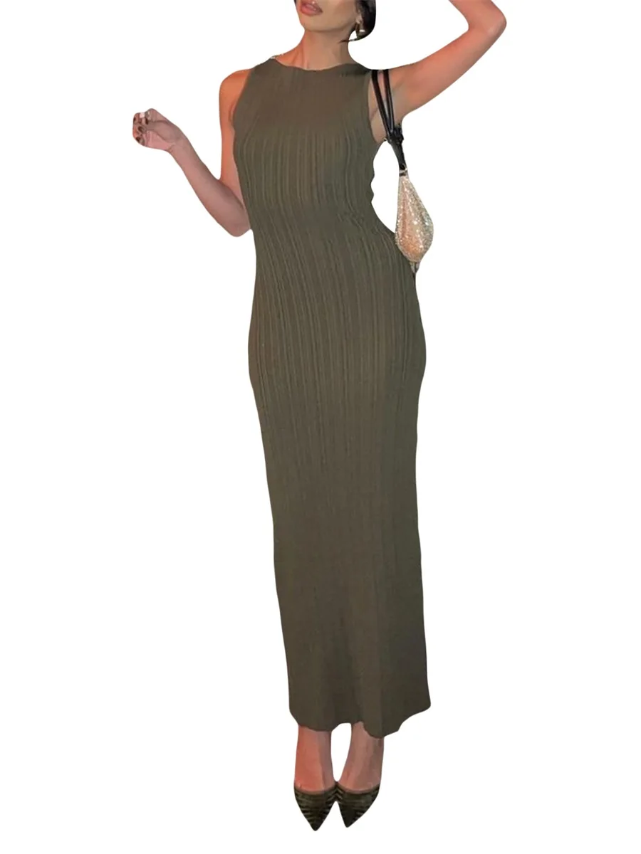 

Женское платье для беременных в рубчик трикотажное облегающее платье с разрезом без рукавов с вырезом лодочкой повседневные платья