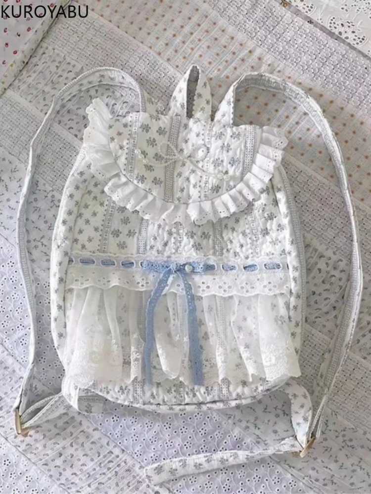 Женские рюкзаки с цветочным принтом вместительные школьные бантом Y2k модный