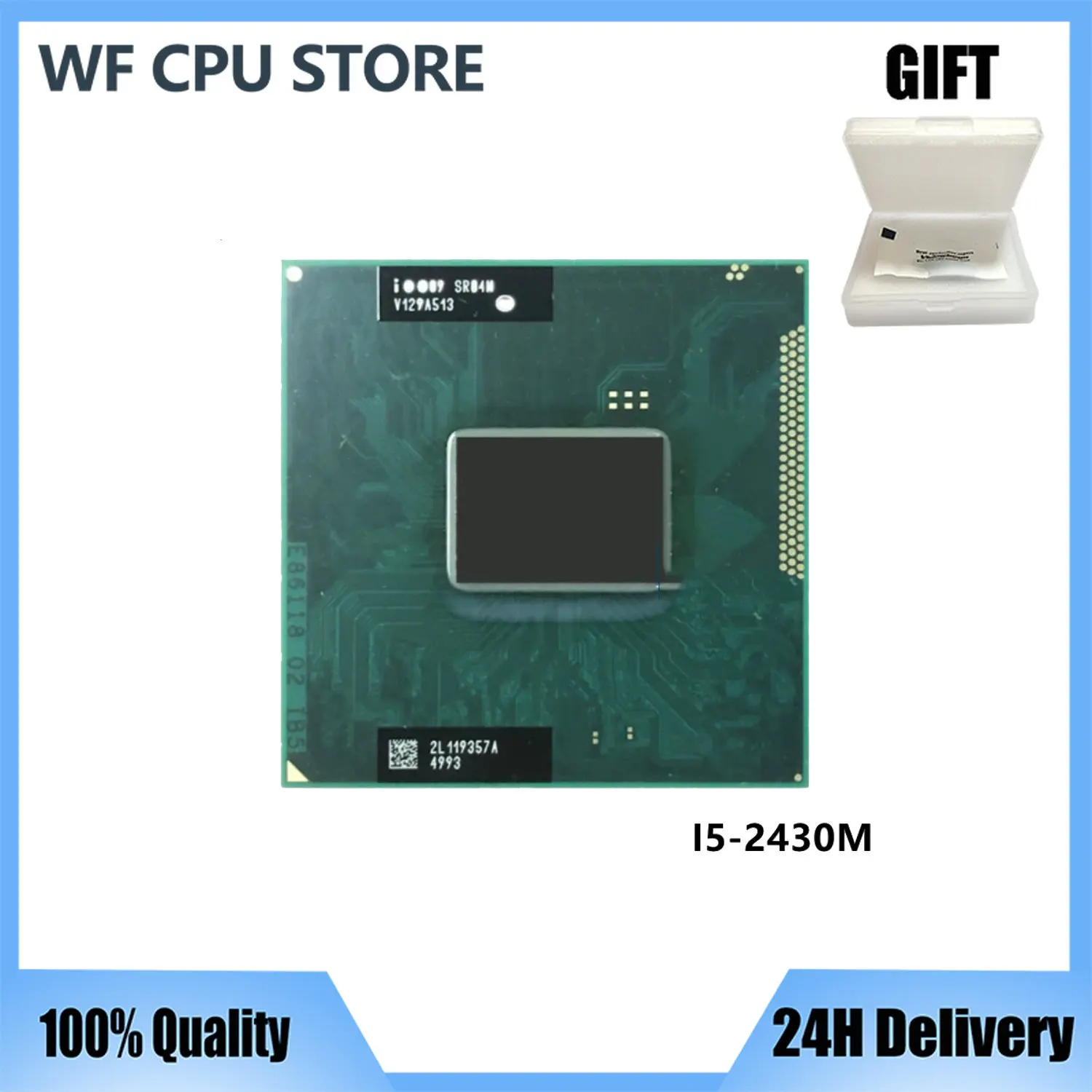 Процессор Intel Core i5-2430M i5 2430M SR04W 2,4 ГГц двухъядерный четырехпоточный 3M 35W Socket G2 / rPGA988B