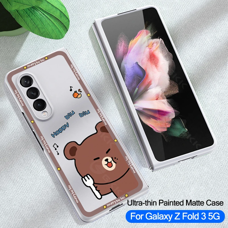 

GKK симпатичный матовый чехол с рисунком для Samsung Galaxy Z, Складывающийся в рукоятку, ультратонкий противоударный защитный пластиковый чехол дл...