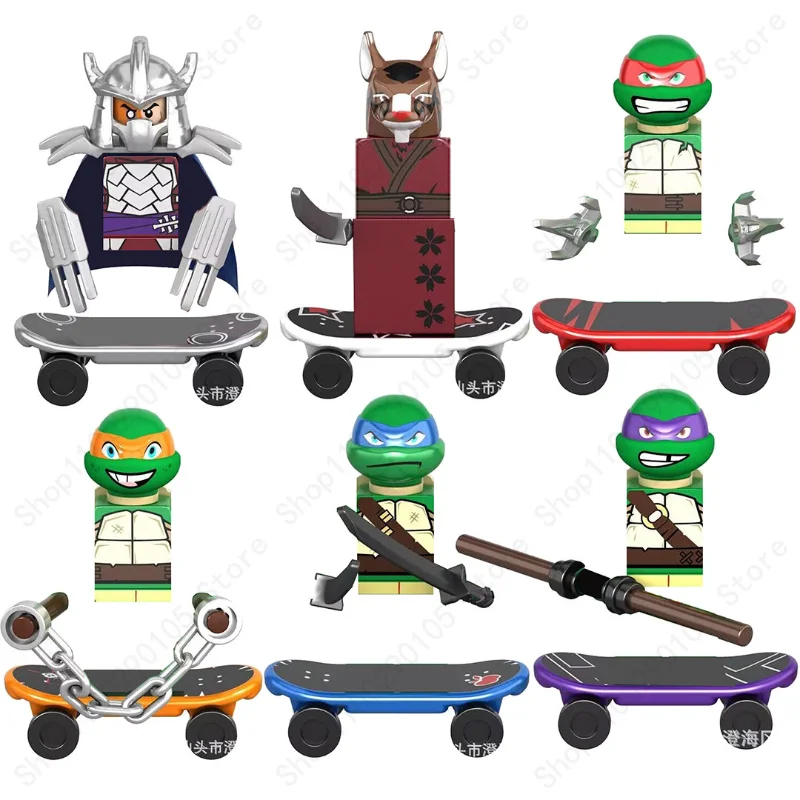 S Ninja Turtle Bricks Leo Raph Don Doll Assemble Building Blocks Moc Toys For Children