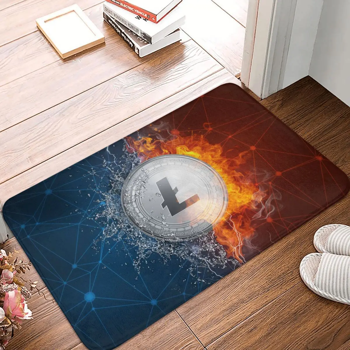 

Cyptocurrency Anti-Slip Doormat Living Room Mat Litecoin Flappening Hallway Carpet Welcome Rug Bedroom Decor