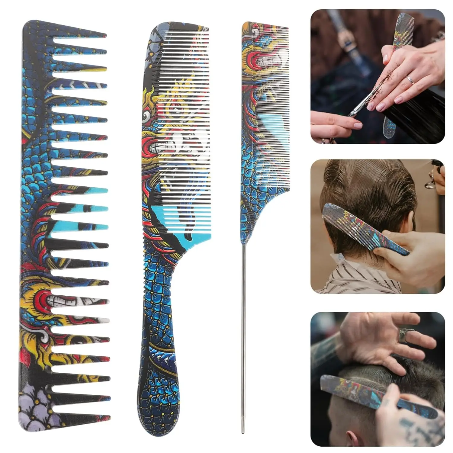 Парикмахерская расческа с китайским драконом индивидуальная для стрижки волос