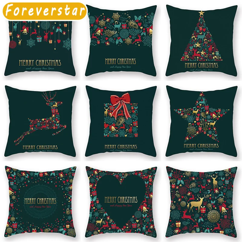 

Merry Christmas Cushion Cover Ornaments Christmas Decorations For Home Xmas Gifts Happy New Year 2023 Navidad Funda Cojín