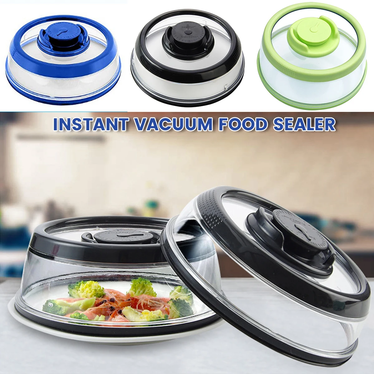 

Vacuum Food Sealer Cover Universal Vacuum Air-Tight Food Sealer Container Food Fresh Cover Refrigerator Dish Kitchen Accessories