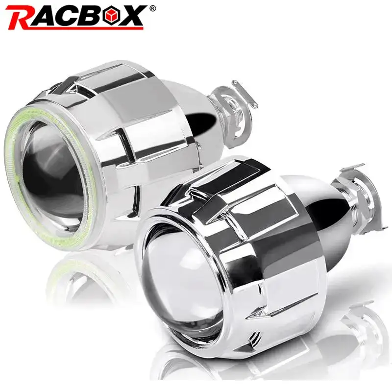 Фото Миниатюрные 2,5-дюймовые линзы HID Bi-xenon LED с ангельскими глазками для фар H7 H4 9005 9006 H1, для автомобилей и мотоциклов, для модернизации. №1