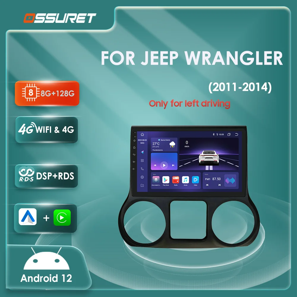 

Автомагнитола 2DIN Android 12, мультимедийный видеоплеер для JEEP Wrangler 3 JK 2011-2014 4G RDS Carplay GPS Navi Stereo 10,1 ", головное устройство