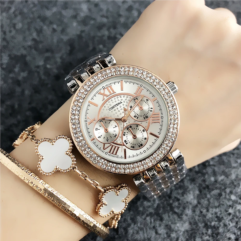 

fashion watch metal watchband stainless steel circular dial gorgeous design gorgeous ornaments 5 colors shipping global