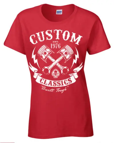 

Классическая женская футболка на заказ, мотоциклетная Байкерская