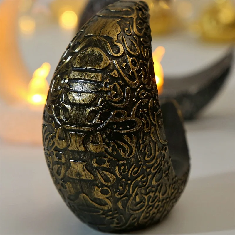 1 SZTUK Ramadan Dekoracja Gwiazda Księżyc Świecznik LED Lampa Dla Kareem Islamska Muzułmańska Dekoracyjna Eid Mubarak Party Prezenty