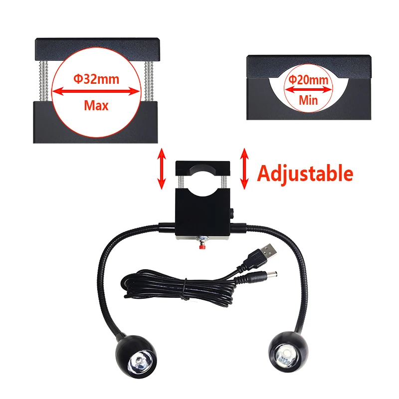 

Solder Illuminator Digital Adjustable Lamp Dual Camera Spot Stereo Gooseneck Light Microscope Repair Industry
