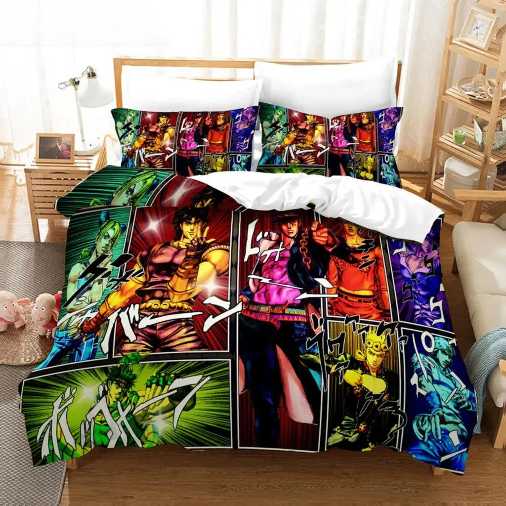 Фото Аниме JoJo Bizarre Adventure Jotaro Kujo комплект постельного белья для мальчиков и девочек Twin Queen Size пододеяльник наволочка кровать для детей и взрослых №4