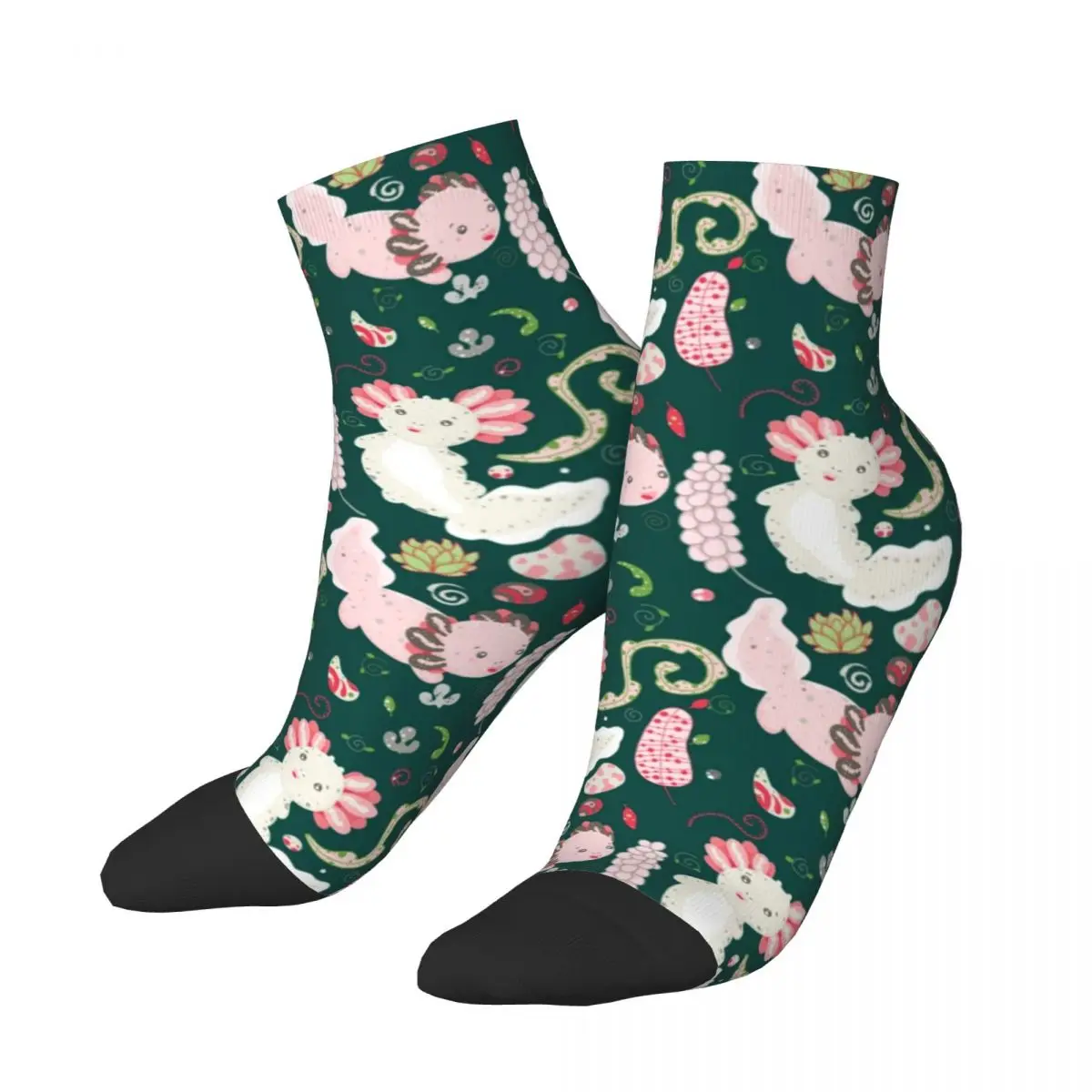 

Cute Kawaii Axolotl Short Socks Men Women Casual Salamander Socks Novelty Spring Summer Autumn Winter Ankle Socks Gift