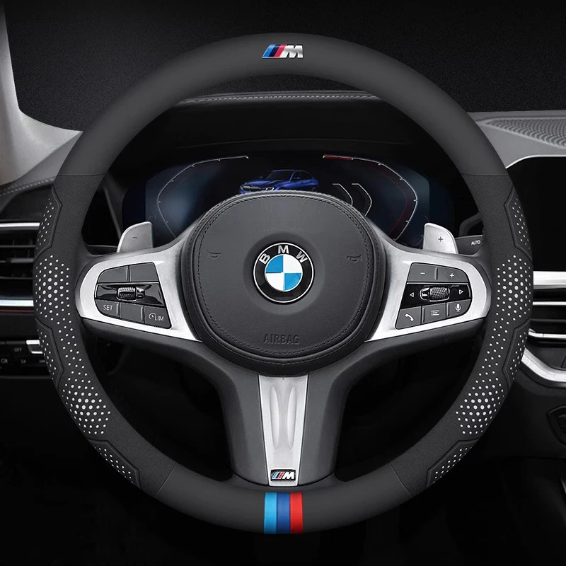 Фото Чехол на руль из карбона и кожи для BMW M E39 E46 E60 E70 E87 E90 F10 F15 F20 F25 F30 G05 G20 G30 X1 X3 X4 X5 X7 M2 M3 №4