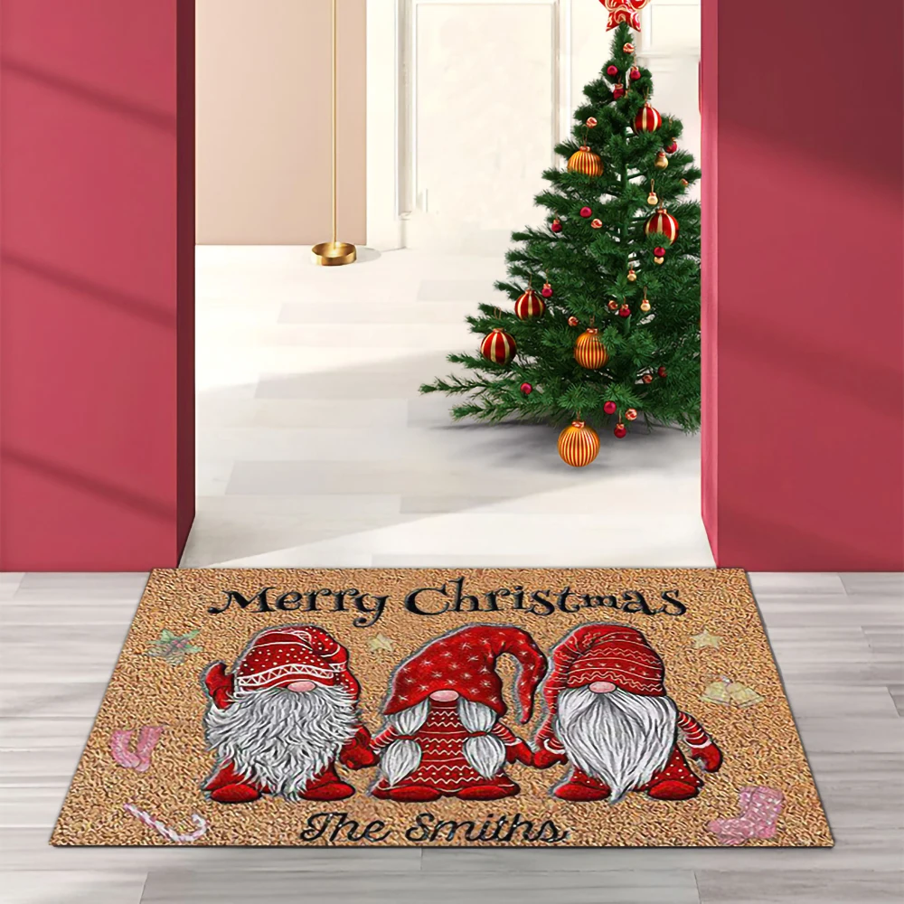 

Christmas Carpet Decoration Home floor mat Room Non-Slip Flannel rug Santa Claus Xmas Snowman christmas decorations for home