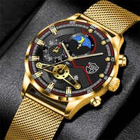 montre homme mens sports watches men business stainless steel mesh belt quartz wrist watch man casual leather watch reloj hombre