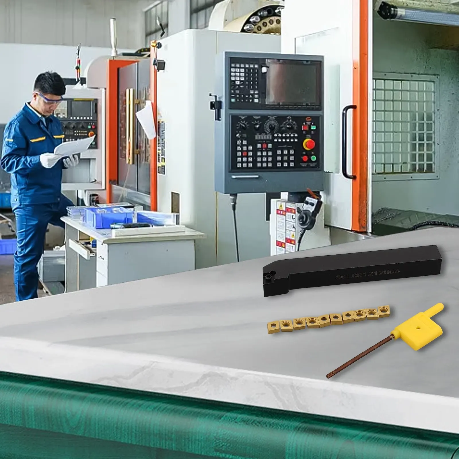 Универсальный набор инструментов SCLCR1212H06 Держатель токарного станка + CCMT 060204