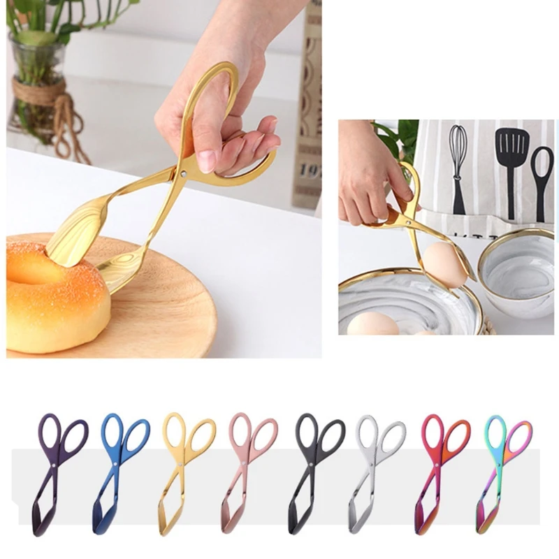 

Stainless Steel Buffet Party Catering Serving Tongs Kitchen Food Salad Clip Clamp Pizza Bread BBQ Tongs B03E