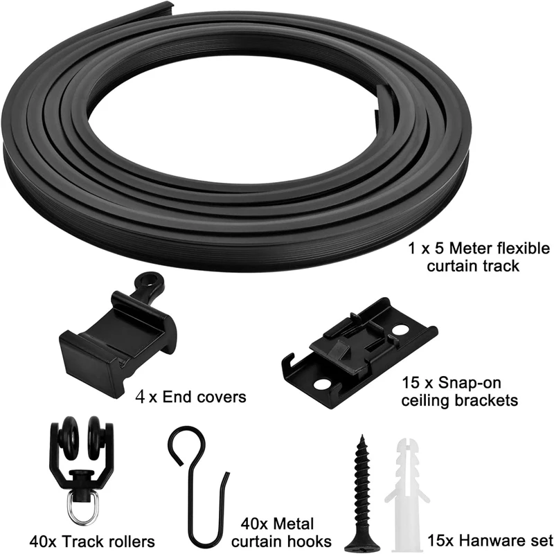 1/2/3/4/5 метровая потолочная направляющая для окон занавески душа перегородки