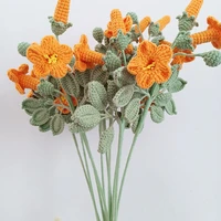 high end multiple heads artificial crochet flowers wedding flowers handmade knitting cotton flowers crochet yarn diy handicrafts