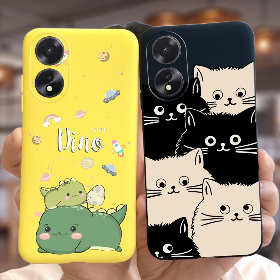 Для Oppo A38 4G чехол CPH2579 милый мультяшный с динозавром 6 56 ''мягкий силиконовый