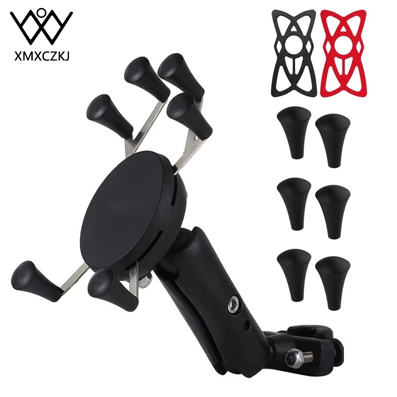 XMXCZKJ Motorcycle Handlebar Phone Mount Holder Bike Mobile Cell Phone Holder Smartphone Support for Iphone 11 Xiaomi Huawei