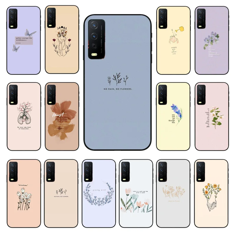 

Art Aesthetic Flower Word Quotes Phone Case for VIVO Y31 Y21 Y70 Y21S Y20 Y72 1907 Y12 Y11S Y53S Y33S Y55 Y76 Y51 Y15S Y01