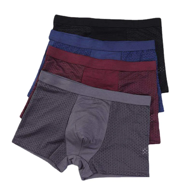 Mesh Pantie Modal Gentle Flexible Super-elastic Boxer Soft Summer Men's Underpants Men's Boxer Pantie Plus Size