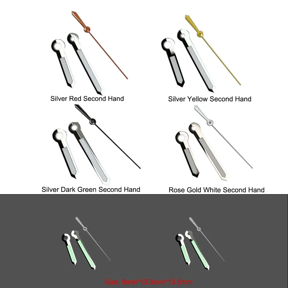 

Green Luminous Watch Hands Set for NH35A/NH36A/4R35A/4R36A Movement Modified 3Pin Needles Watch Pointer Upgrade Parts