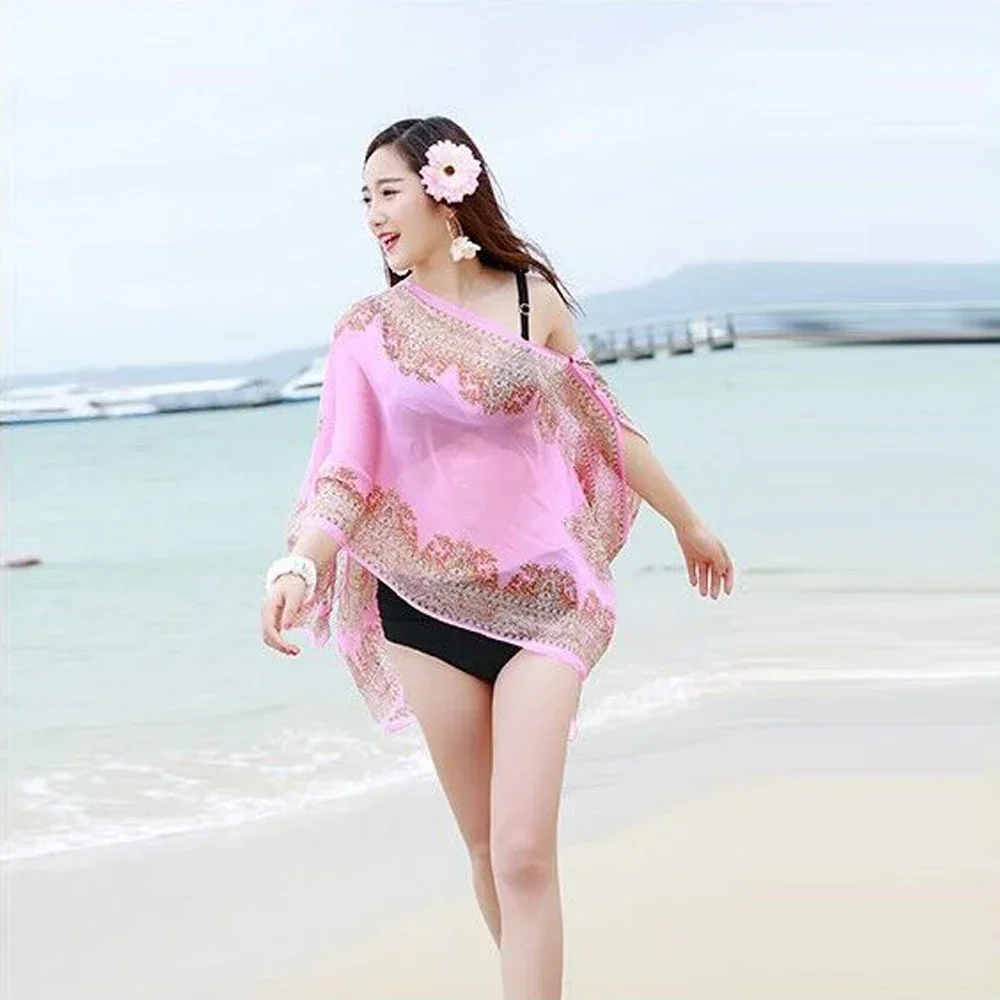 Шаль с цветочным принтом женские накидки пуговицами солнцезащитный крем удобная