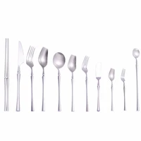1pc matte silver cutlery set kitchen set dinnerware knife spoon fork chopstick set tableware 304 stainless steel cutlery set