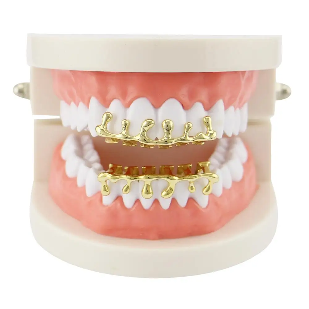 

Unisex Gold Silver Teeth Cap Hip Hop Braces Teeth Cap Cosplay Party Tooth Cap Tooth Top Bottom Grill Teeth Body Jewelry