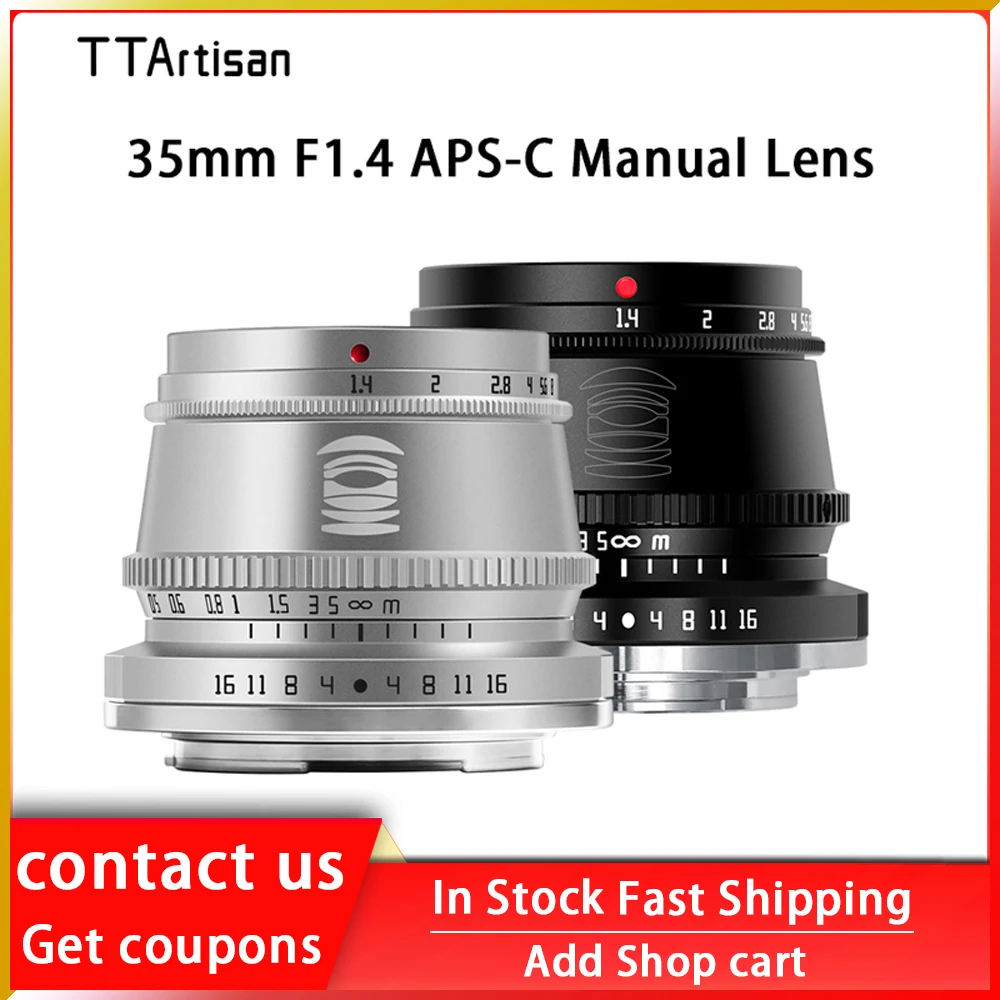 

TTArtisan 35mm F1.4 APS-C Manual Focus Cameras Lens for Sony E Fujifilm Fuji X Nikon Z M4/3 Leica L SIGMA Canon EF-M EOSM
