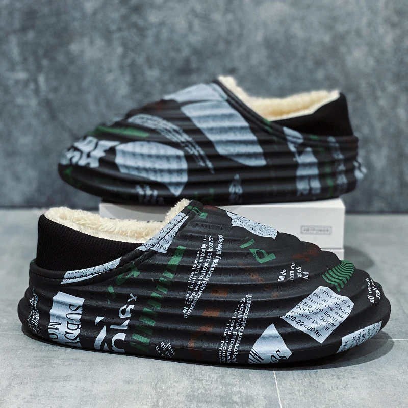 

Зимние теплые хлопковые тапочки для мужчин домашние износостойкие полосатые Нескользящие домашние тапочки сланцы для пар Женская обувь классические мужские Тапочки