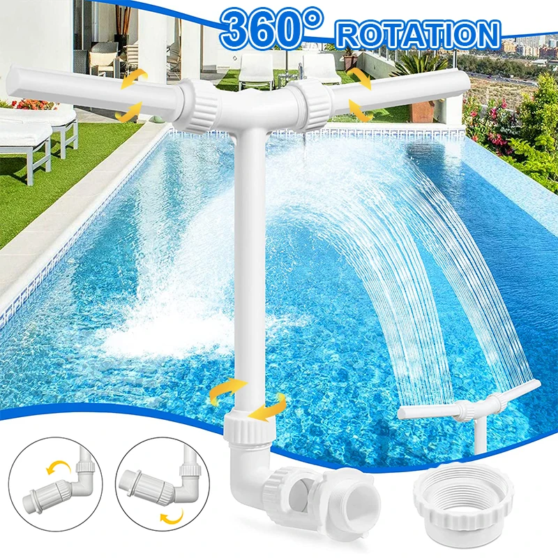

Swimming Pool Dual Fountain PVC Adjustable Waterfall Spa Pond Pool Sprinkler Outdoor Garden Lawn Decorations Accessories Kits